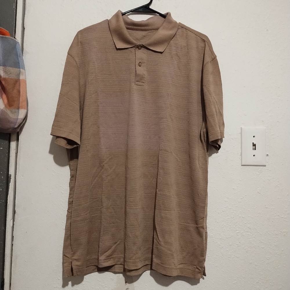 No label tan polo style shirt